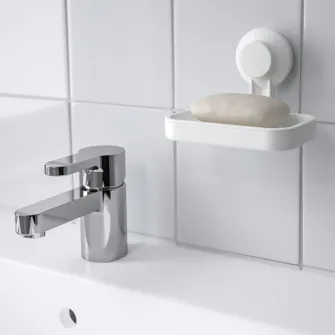 IKEA TISKEN Savoniera cu ventuza, alb