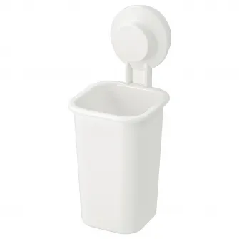 IKEA TISKEN Suport periuta dinti cu ventuza, alb