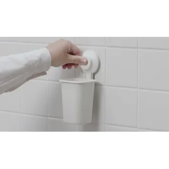 IKEA TISKEN Suport periuta dinti cu ventuza, alb