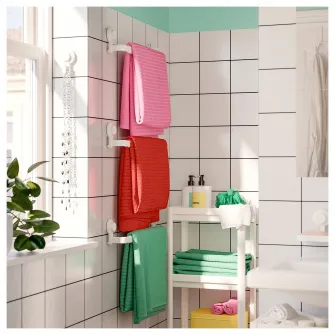IKEA TISKEN Suport prosoape cu ventuza, alb