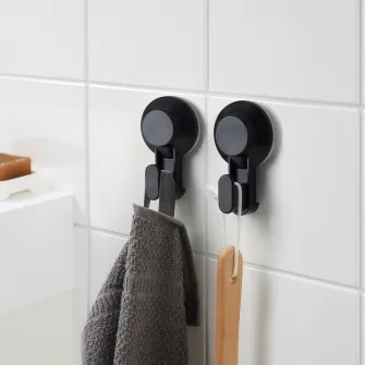 IKEA TISKEN Carlig cu ventuza, negru
