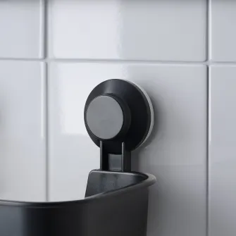 IKEA TISKEN Cos cu ventuza, negru