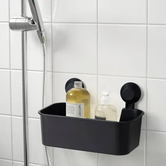 IKEA TISKEN Cos cu ventuza, negru