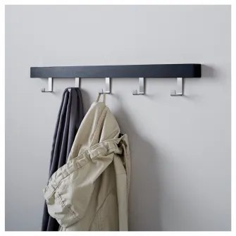 IKEA TJUSIG Cuier usa/perete, negru, 60 cm