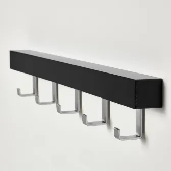 IKEA TJUSIG Cuier usa/perete, negru, 60 cm