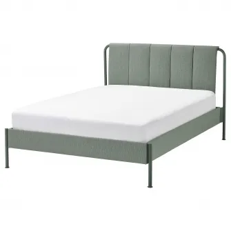 IKEA TÄLLÅSEN Cadru pat tapitat, Kulsta gri-verde, 140x200 cm
