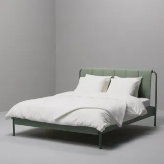IKEA TÄLLÅSEN Cadru pat tapitat, Kulsta gri-verde, 140x200 cm