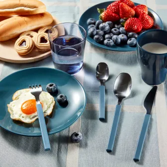 IKEA TÅNGMÄRLA Set tacamuri, 16 piese, gri inchis-albastru