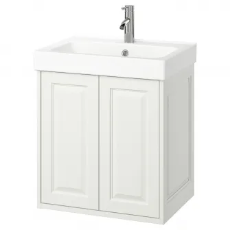 IKEA TÄNNFORSEN / ORRSJÖN Masca+usi/lavoar adanc/baterie, alb, 62x49x72 cm