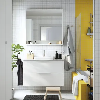 IKEA TOLKEN Blat, gri aspect piatra/laminat, 102x49 cm
