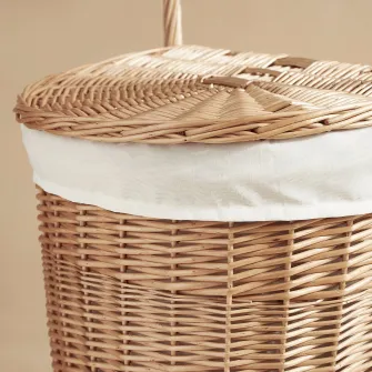 IKEA TOLKNING Cos de rufe cu rotile, lucrat manual Salcie, 31 l
