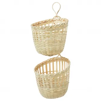 IKEA TOLKNING Cos suspendat, set 2 bucati, lucrat manual bambus