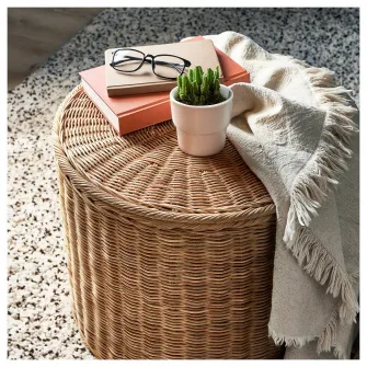 IKEA TOLKNING Pouf cu depozitare, lucrat manual ratan