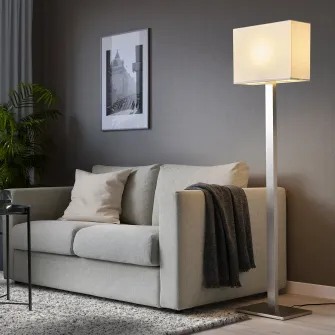 IKEA TOMELILLA Lampadar, nichelat/alb, 150 cm