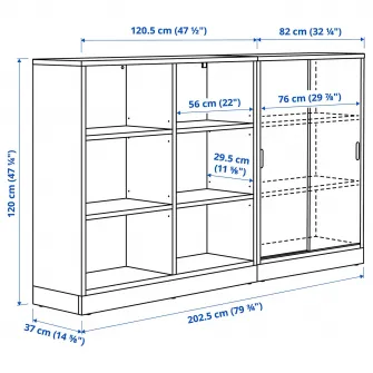 IKEA TONSTAD Ansamblu depozitare, frnr stjr, 202x37x120 cm
