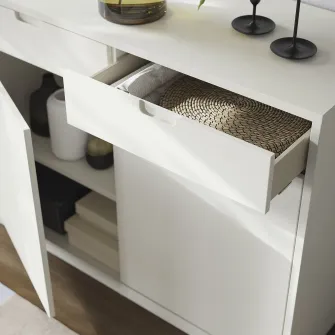 IKEA TONSTAD Bufet, alb murdar, 120x47x91 cm