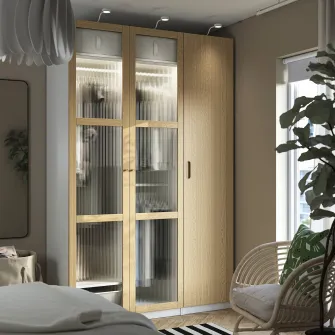 IKEA TONSTAD Usa cu balamale, frnr stjr/sticla, 50x229 cm