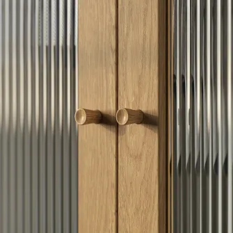 IKEA TONSTAD Usa, stejar/furnir sticla, 50x229 cm