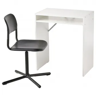 IKEA TORALD / SMÄLLEN Birou si scaun, alb/negru