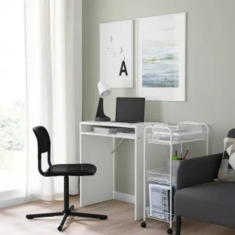 IKEA TORALD / SMÄLLEN Birou si scaun, alb/negru