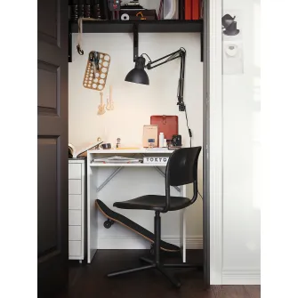 IKEA TORALD / SMÄLLEN Birou si scaun, alb/negru