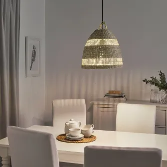 IKEA TORARED Abajur lustra, asortat/lucrat manual, 36 cm