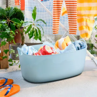 IKEA TORKIS Cos rufe flexibil interior/exterior, albastru deschis, 35 l