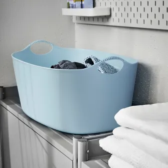 IKEA TORKIS Cos rufe flexibil interior/exterior, albastru deschis, 35 l
