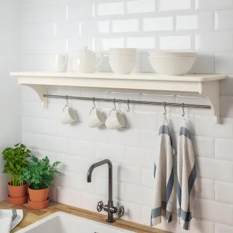 IKEA TORNVIKEN Etajera, alb murdar, 120 cm
