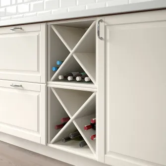 IKEA TORNVIKEN Etajera sticle vin, alb murdar, 40x37x40 cm