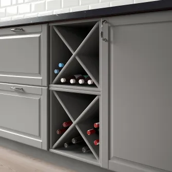 IKEA TORNVIKEN Etajera sticle vin, gri, 40x37x40 cm
