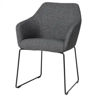 IKEA TOSSBERG Scaun, metal negru/Gunnared gri inchis