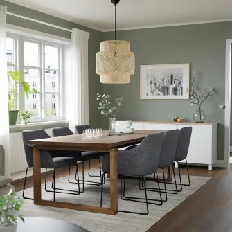 IKEA TOSSBERG Scaun, metal negru/Gunnared gri inchis