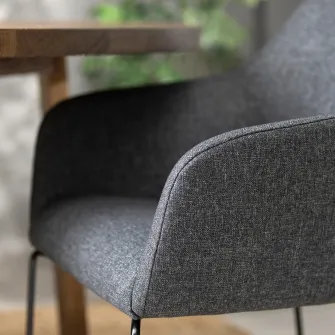 IKEA TOSSBERG Scaun, metal negru/Gunnared gri inchis