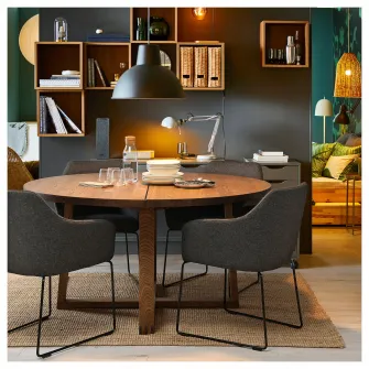 IKEA TOSSBERG Scaun, metal negru/Gunnared gri inchis