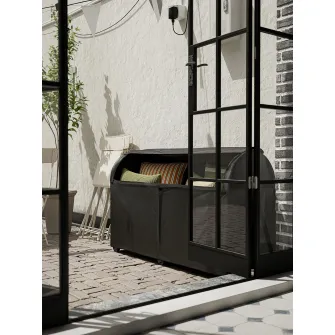 IKEA TOSTERÖ Cutie depozitare, exterior, negru, 129x44x79 cm