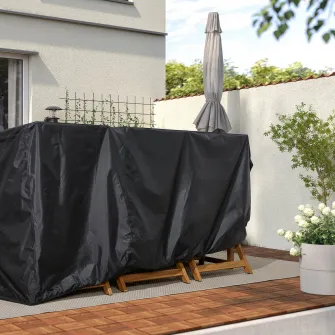 IKEA TOSTERÖ Husa pentru set mobilier, set masa+scaune/negru, 215x135 cm