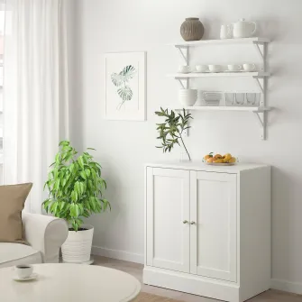 IKEA TRANHULT / SANDSHULT Combinatie etajera, plop vopsit alb, 80x20 cm