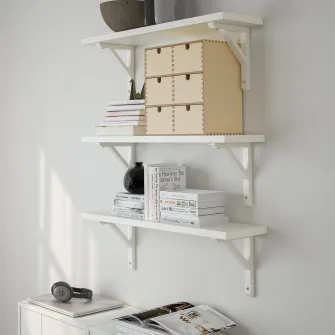 IKEA TRANHULT / SANDSHULT Combinatie etajera, plop vopsit alb, 80x20 cm