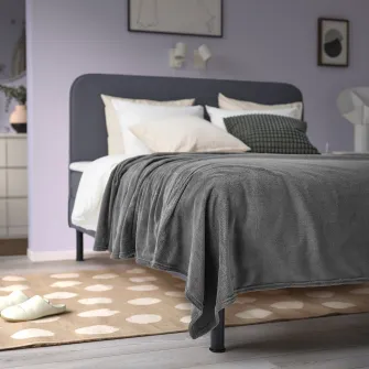 IKEA TRATTVIVA Cuvertura, gri inchis, 230x250 cm