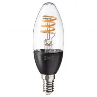 IKEA TRÅDFRI Bec LED E14 250 lumeni, smart intensitate reglabila wireless/alb cald candelabru