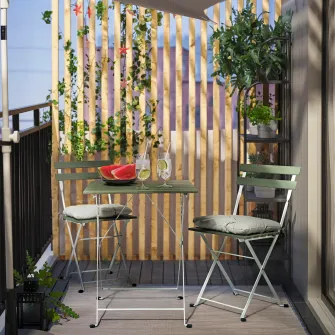 IKEA TÄRNÖ Masa exterior, alb/verde, 55x54 cm