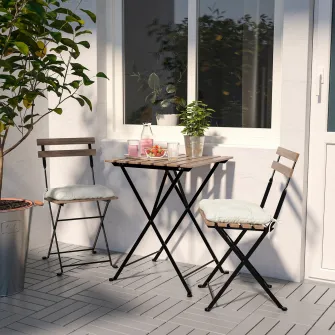 IKEA TÄRNÖ Masa exterior, negru/maro deschis vopsit, 55x54 cm
