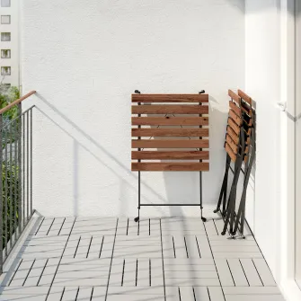 IKEA TÄRNÖ Masa+2 scaune exterior, negru/maro deschis vopsit/Frösön/Duvholmen bej