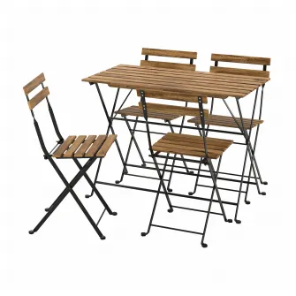 IKEA TÄRNÖ Masa+4scaune, exterior, negru/maro deschis vopsit