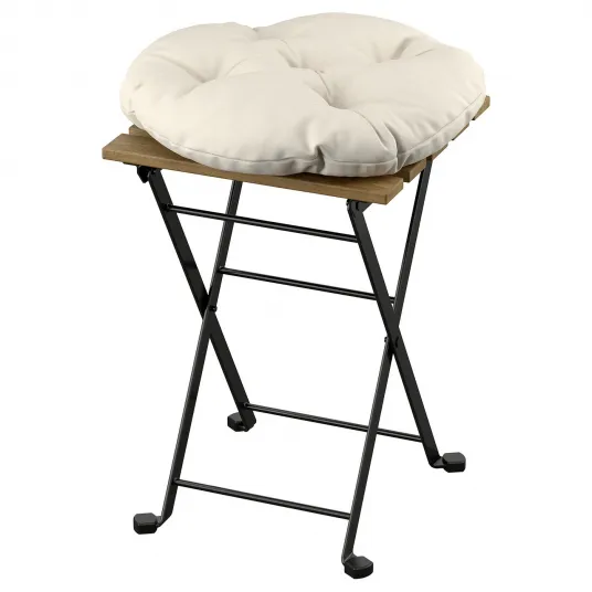 IKEA TÄRNÖ Taburet exterior, Pliant negru/maro deschis vopsit/Kuddarna gri deschis-bej, 39x79 cm