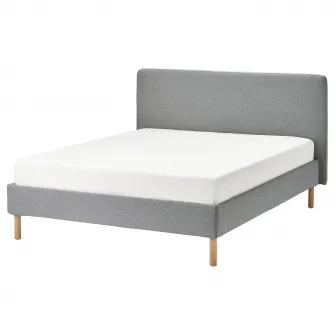 IKEA TÄRNKULLEN Cadru pat tapitat, Tibbleby bej/gri, 140x200 cm