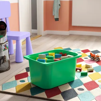 IKEA TROFAST Ansamblu depozitare+cutii, alb verde deschis/verde deschis alb, 46x30x94 cm