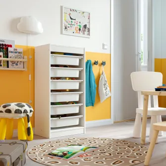 IKEA TROFAST Ansamblu depozitare+cutii, alb/alb, 46x30x94 cm