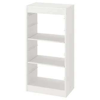 IKEA TROFAST Ansamblu depozitare+polite, alb, 46x30x94 cm